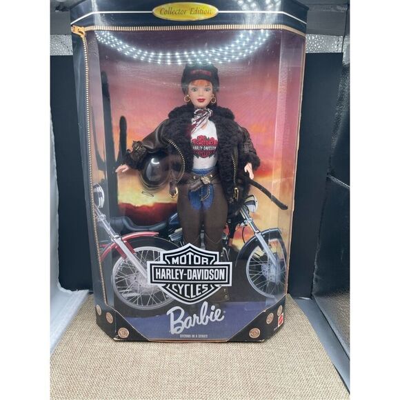 NEW Harley Davidson MC Red Head Barbie Doll Leather Jacket & Chaps 20441… - Picture 7 of 8